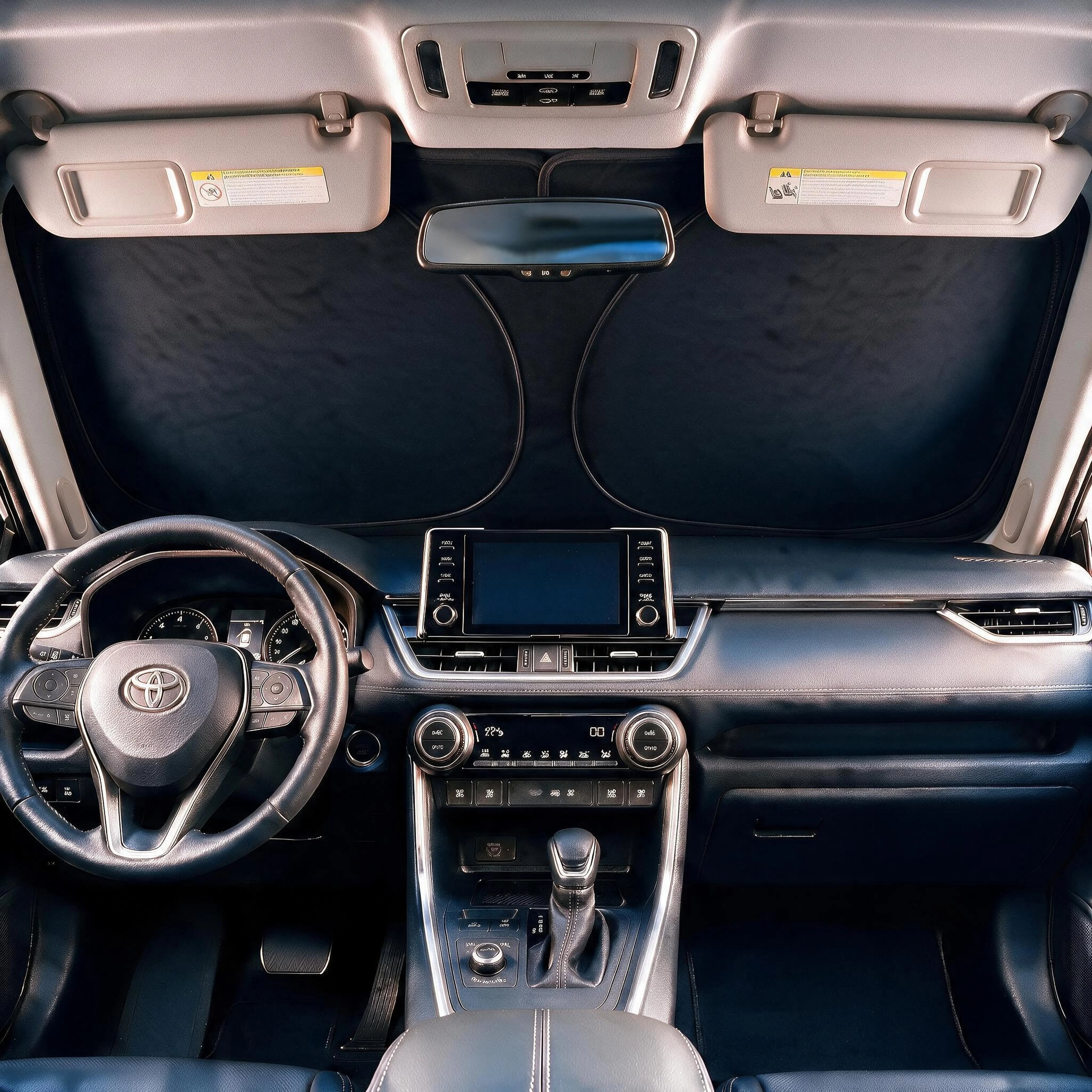 Proadsy custom-fit sunshade installed — reference vehicle shown