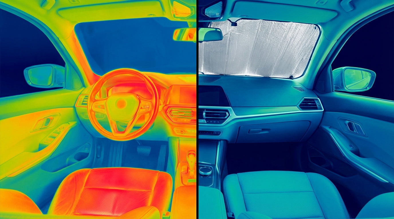 Thermal comparison - with and without Proadsy sunshade